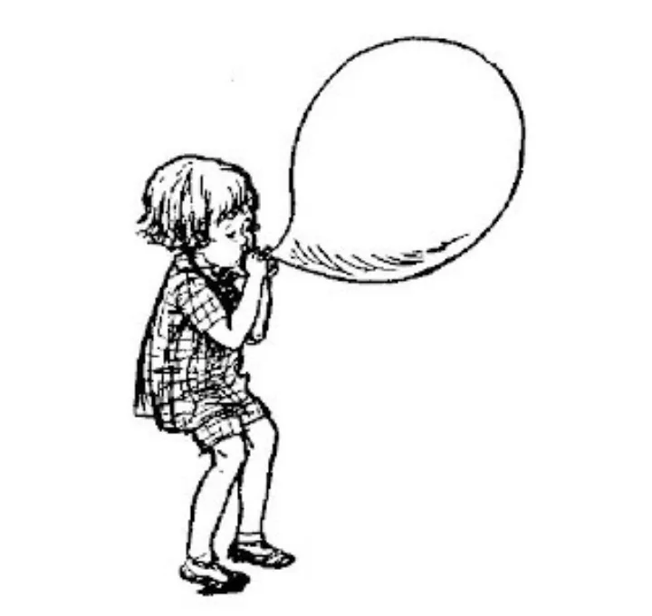 E. H. Shepard illustration of Winnie-the-Pooh from Chapter I