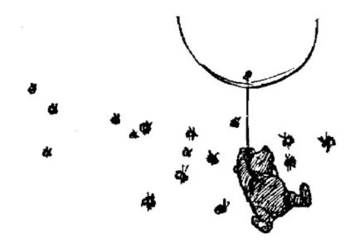 E. H. Shepard illustration of Christopher Robin and Winnie-the-Pooh from Chapter I