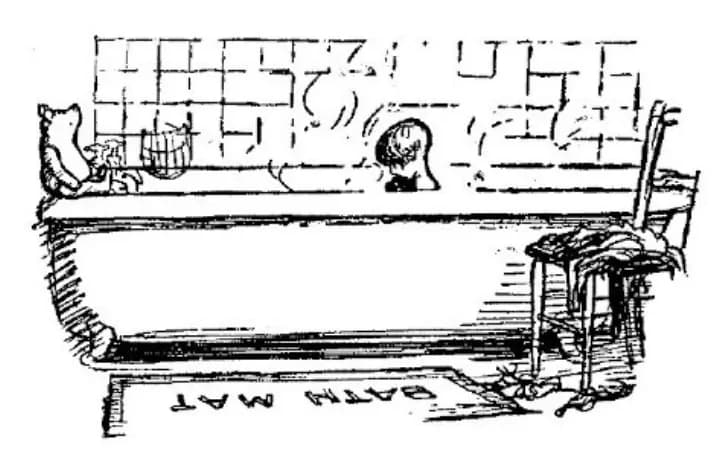 E. H. Shepard illustration of Winnie-the-Pooh from Chapter I