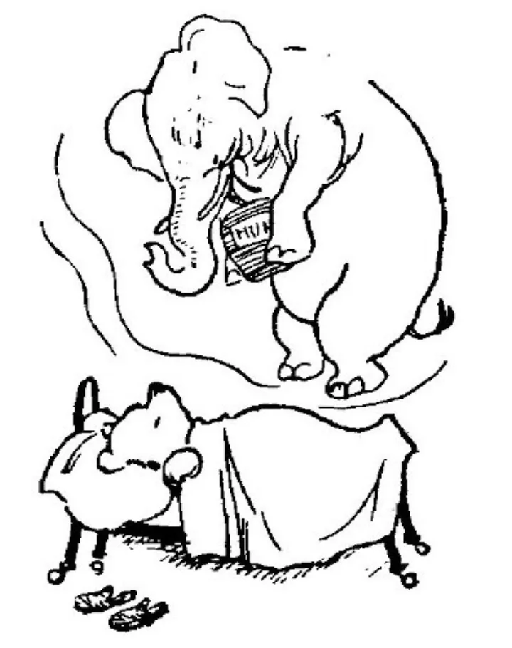 E. H. Shepard illustration of Winnie-the-Pooh and Piglet from Chapter V