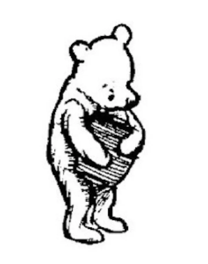 E. H. Shepard illustration of Eeyore with Winnie-the-Pooh and Piglet from Chapter VI