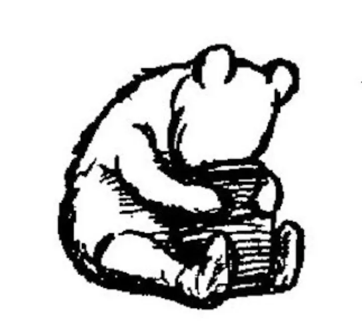 E. H. Shepard illustration of Eeyore and Winnie-the-Pooh from Chapter VI