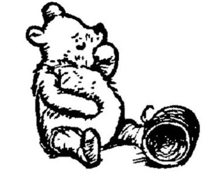 E. H. Shepard illustration of Owl with Winnie-the-Pooh and Eeyore from Chapter VI