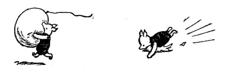 E. H. Shepard illustration of Rabbit and Eeyore from Chapter VI
