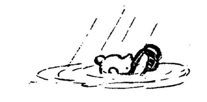 E. H. Shepard illustration of Piglet and Winnie-the-Pooh from Chapter IX