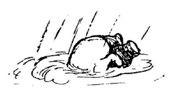 E. H. Shepard illustration of Piglet from Chapter IX